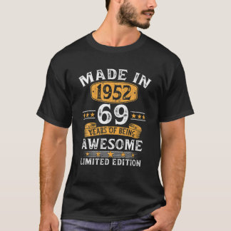 69 jaar oude cadeau gemaakt in 1952 beperkte uitga t-shirt