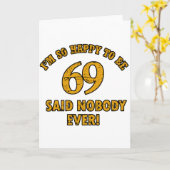 69 jaar Oude design Kaart (Gele Bloem)