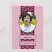 69e anniversaire Invitation de fête Photo et nom (Devant / Derrière)