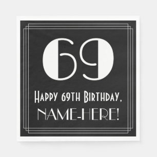 69e verjaardag ~ Art Deco geïnspireerd look "69",  Servet