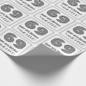 69e verjaardag: Art Deco geïnspireerde stijl "69" Cadeaupapier (Hoek)