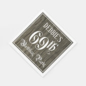 69e verjaardag — Fancy script, kijk op hout Servet (Hoek)