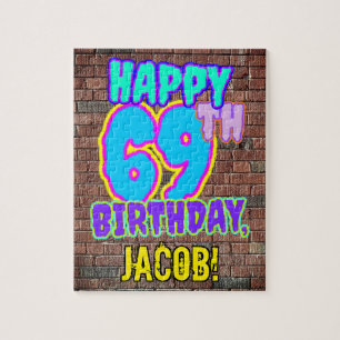 69e verjaardag ~ Fun, door Urban Graffiti geïnspir Legpuzzel