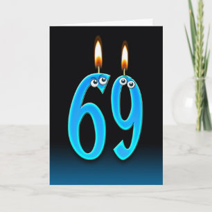 69e verjaardag kaarsen kaart
