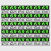 69e verjaardag - Nerdy / Geeky stijl "69" en naam Cadeaupapier (Vlak)