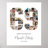 69e verjaardag nummer 69 aangepaste fotocollage poster (Voorkant)