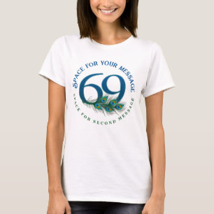 69e verjaardag of jubileum pauwveren t-shirt