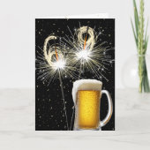 69e Verjaardag Sparklers Met Bier Mok Kaart (Voorkant)