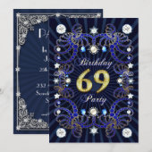 69e verjaardagsfeest met juwelenmassa's kaart (Voorkant / Achterkant)