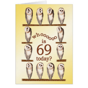 69ste verjaardag, nieuwsgierige uilkaart.
