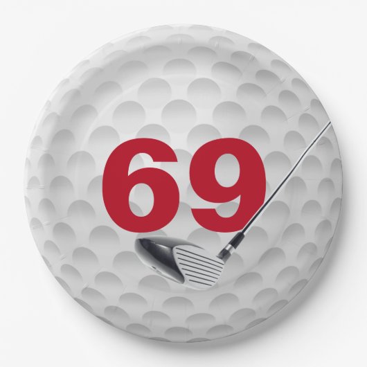 69th Birthday Golf Ball Design Papier Bord (Voorkant)