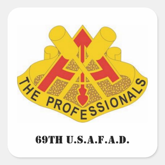 69th U.S.A.F.A.D. Vierkante Sticker (Voorkant)