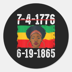 6-19-1865 Afro-Amerikaanse zwarte geschiedenis maa Ronde Sticker