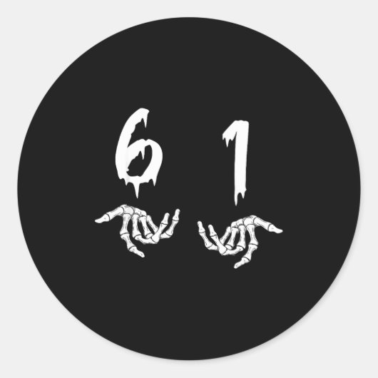 6 1 Six Swan Funny New Slang Six One 61 Ronde Sticker (Voorkant)