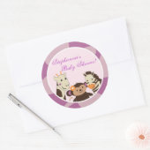 6 - 3" Favor Stickers Jacana Paarse Dieren (Envelop)