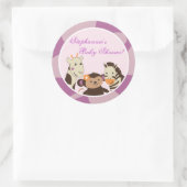 6 - 3" Favor Stickers Jacana Paarse Dieren (Tas)