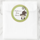 6 - 3" Favor Stickers Monkey Time Zoo Animal (Tas)
