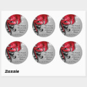 6 - 3" Favor Stickers Rood op Silver Masquerade (Vel)