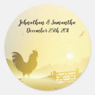 6 - 3" Favor Stickers Sunny Morning Boerderij Land