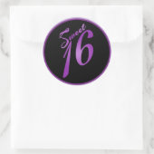 6 - 3" Favor Stickers Sweet 16 Violet Lilac Noir (Sac)