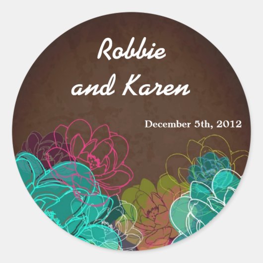 6 - 3" Favoriete Stickers Neon Spring Bloembloem (Voorkant)