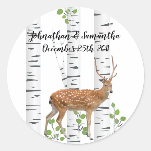 6 - 3" Favoriser Stickers Deer Doe Woodland Buck L (Devant)