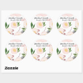 6 - 3" Favoriser Stickers Fleurs florales blanches (Feuille)