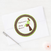 6 - 3" Favoriser Stickers Green Mod Maman Pois (Enveloppe)