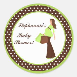 6 - 3" Favoriser Stickers Green Mod Maman Pois