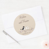 6 - 3" Favoriser Stickers Mariage Birds Bride Groo (Enveloppe)