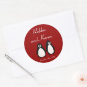 6 - 3" Favoriser Stickers Penguin Love Couple Mate (Enveloppe)