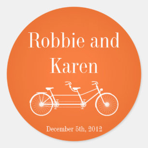 6 - 3" Favoriser Stickers Whimsical Orange Double