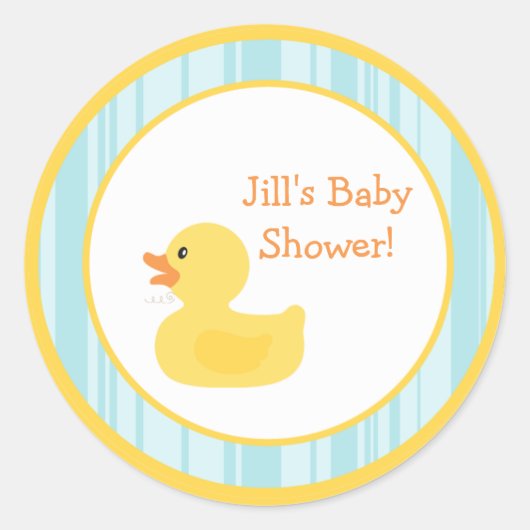 6 - 3"gunst Stickers Rubber Ducky Bubbles (Voorkant)
