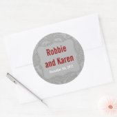 6 - 3" Stickers Favoriser Moderne Gris Damas Prin (Enveloppe)
