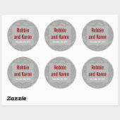 6 - 3" Stickers Favoriser Moderne Gris Damas Prin (Feuille)