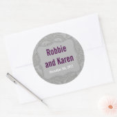 6 - 3" Stickers Favoriser Moderne Gris Damas Prin (Enveloppe)