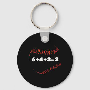 6+4+3=2 Tweevoudige Baseball Player Gift Baseball Sleutelhanger