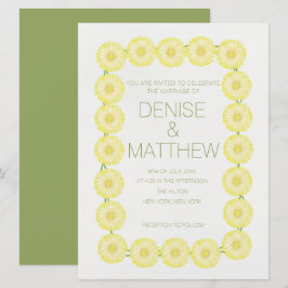 6,5 inch x 8,75 inch Yellow Daisy Chain Wedding In Kaart