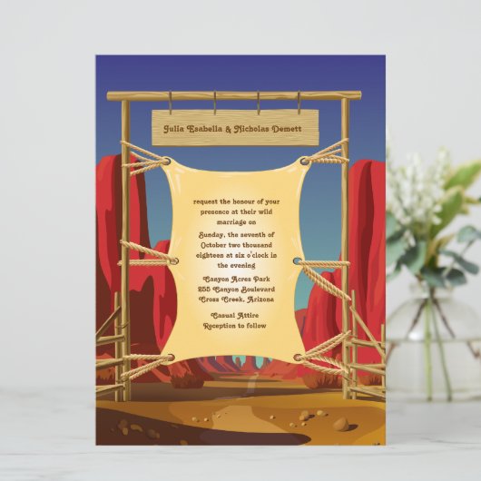 6,5 x 8,75" faire-part de mariage occidental (Debout devant)