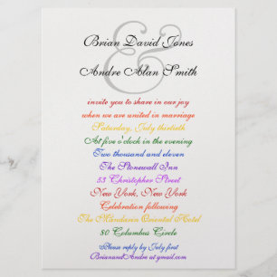 6,5 x 8,75 Gay Wedding Rainbow LGBT Pride Metallic Kaart