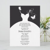 6,5 x 8,75 inch B/W elegante Bridal Shower Invitat Kaart (Staand voorkant)