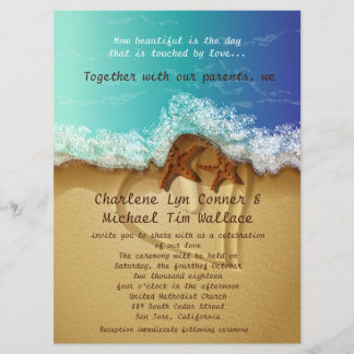 6,5 x 8,75-inch Beach Wedding Invitation Kaart