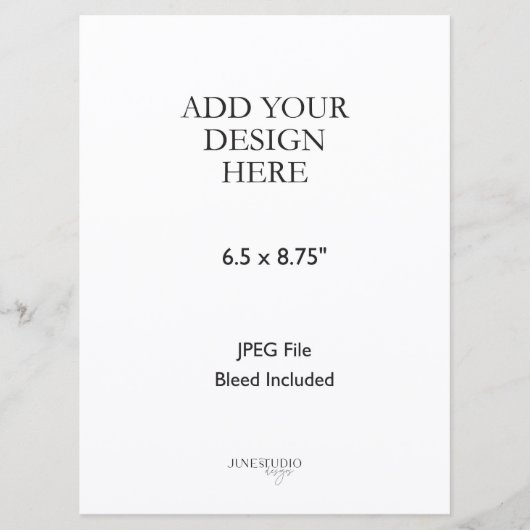 6.5x8.75" Card Print Menu (Voorkant)