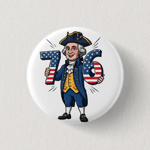 6-7 7-6 George Washington Zes Zeven Meme 67 Trend Ronde Button 3,2 Cm