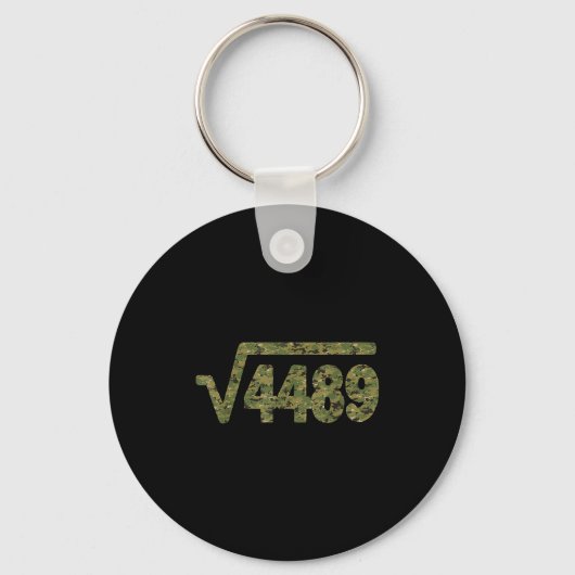 6 7 Army Pattern Meme Square Root 4489 Slang Math Sleutelhanger (Voorkant)