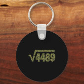 6 7 Army Pattern Meme Square Root 4489 Slang Math Sleutelhanger (Voorkant)