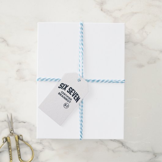 6 7 Certified Brain Rot Cadeaulabel (Met Touw)