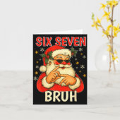 6 7 Christmas 6 7 Bruh Gen Alpha Christmas Gen Alp Kaart (Gele Bloem)