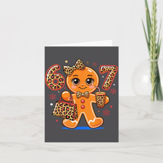 6 7 Christmas Leopard Gingerbread Kaart (Voorkant)