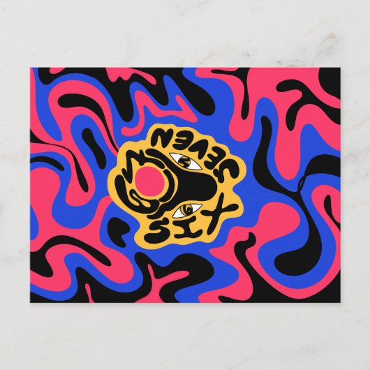 6 7 curvy waves feestdagenkaart (Voorkant)